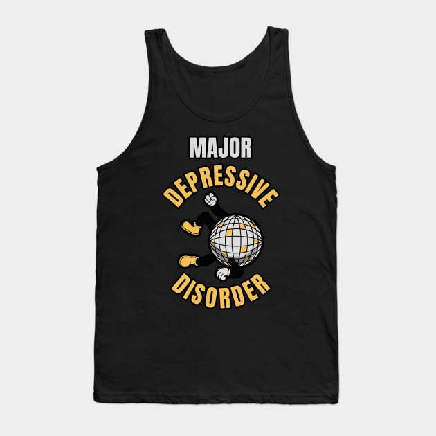 Major Depressive Disorder -Yellow  Retro Disco Ball Tank Top by Retusafi